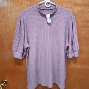 NWT! Maurices Light Purple / Pink Soft Knit Top 1X